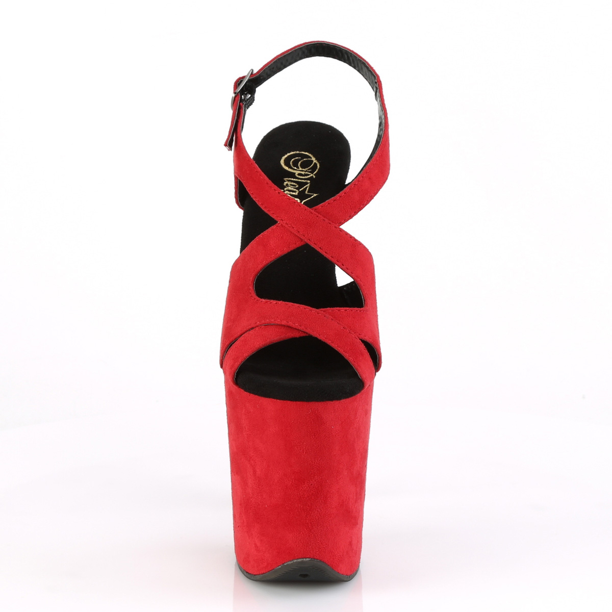 Pleaser Flamingo-831FS RFS/M - Červené sandále na vysokej platforme