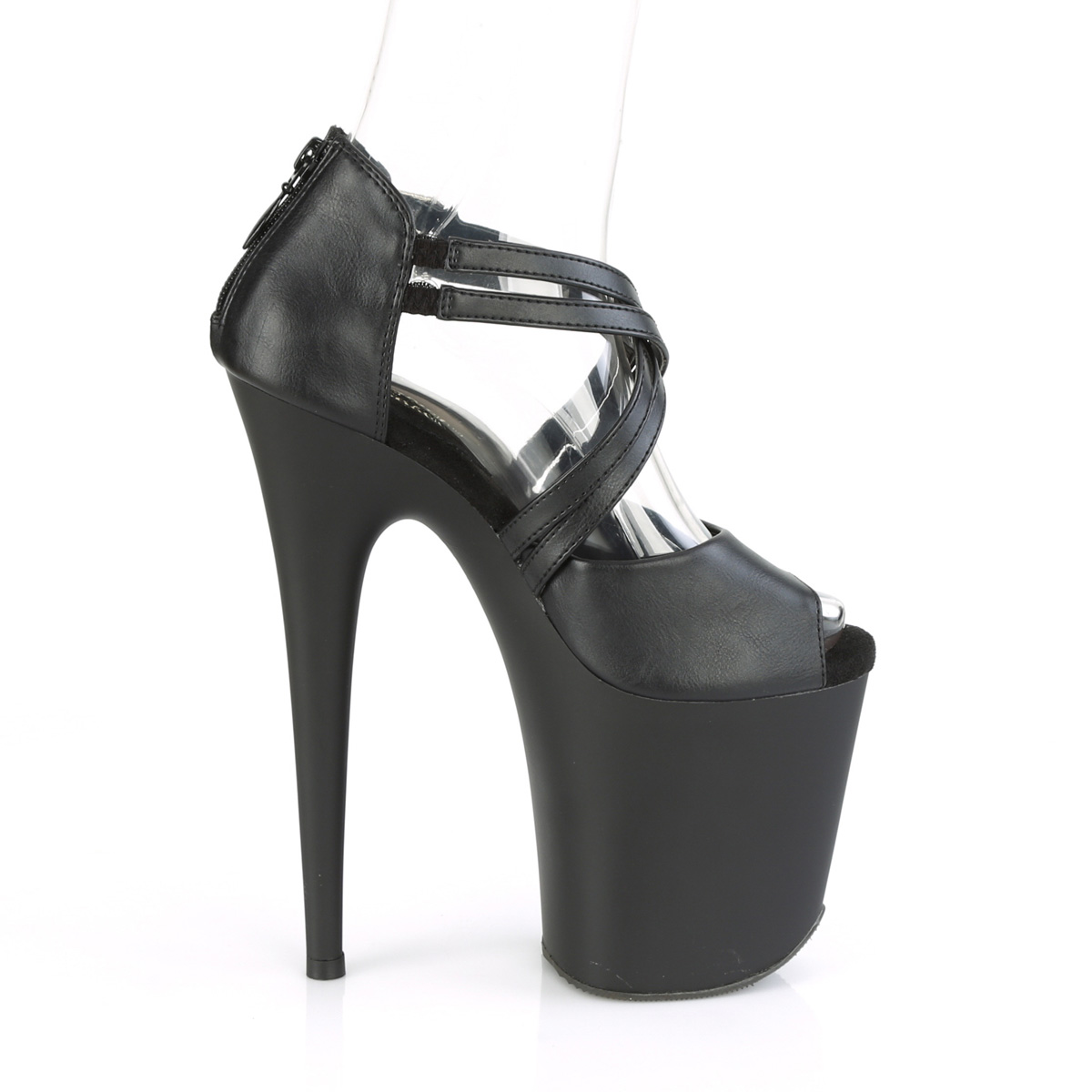 Pleaser Flamingo-865 BPU/M - Čierne sandále na vysokej platforme