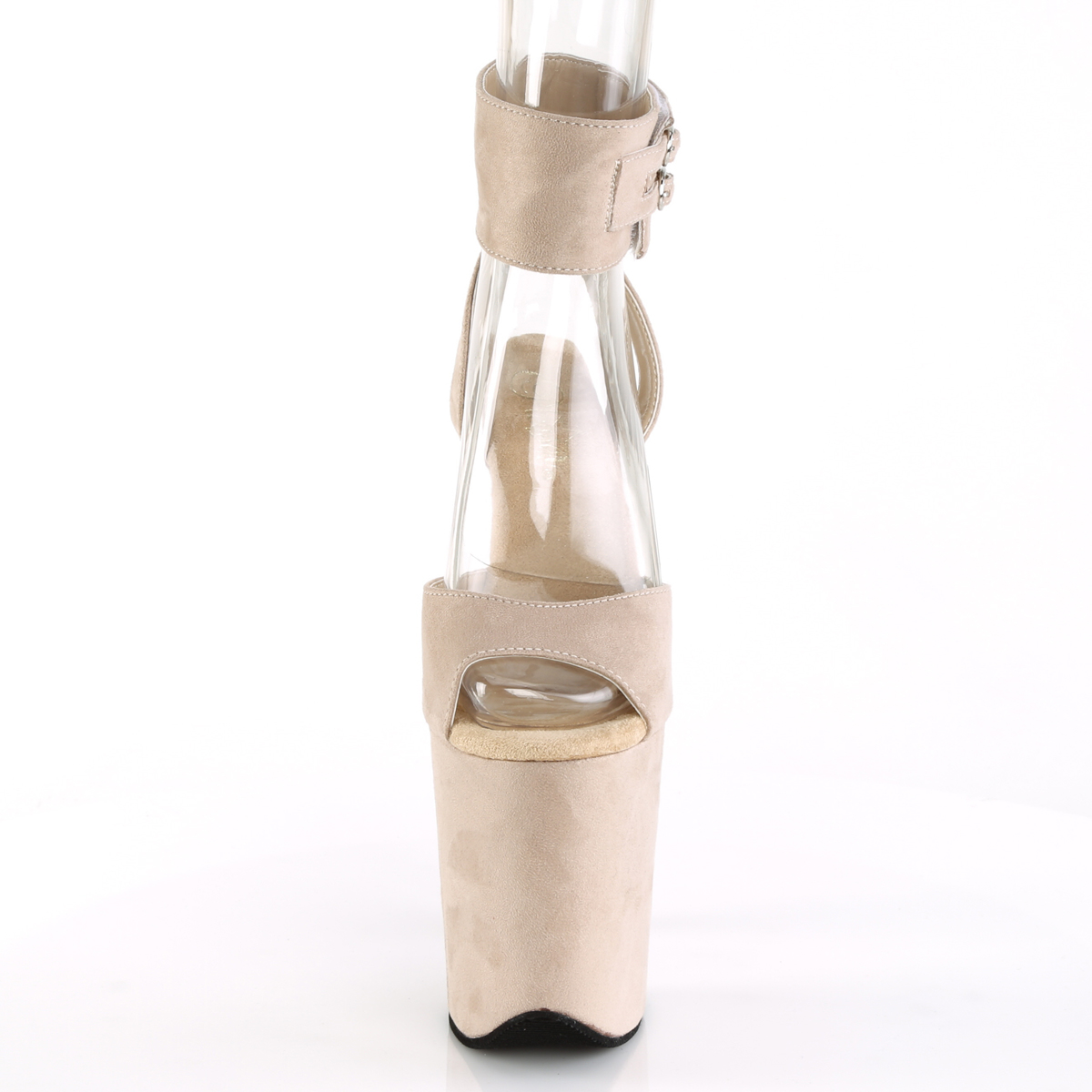 Pleaser Flamingo-891 BEMF/M - Béžové topánky s remienkom cez kotník na vysokej platforme