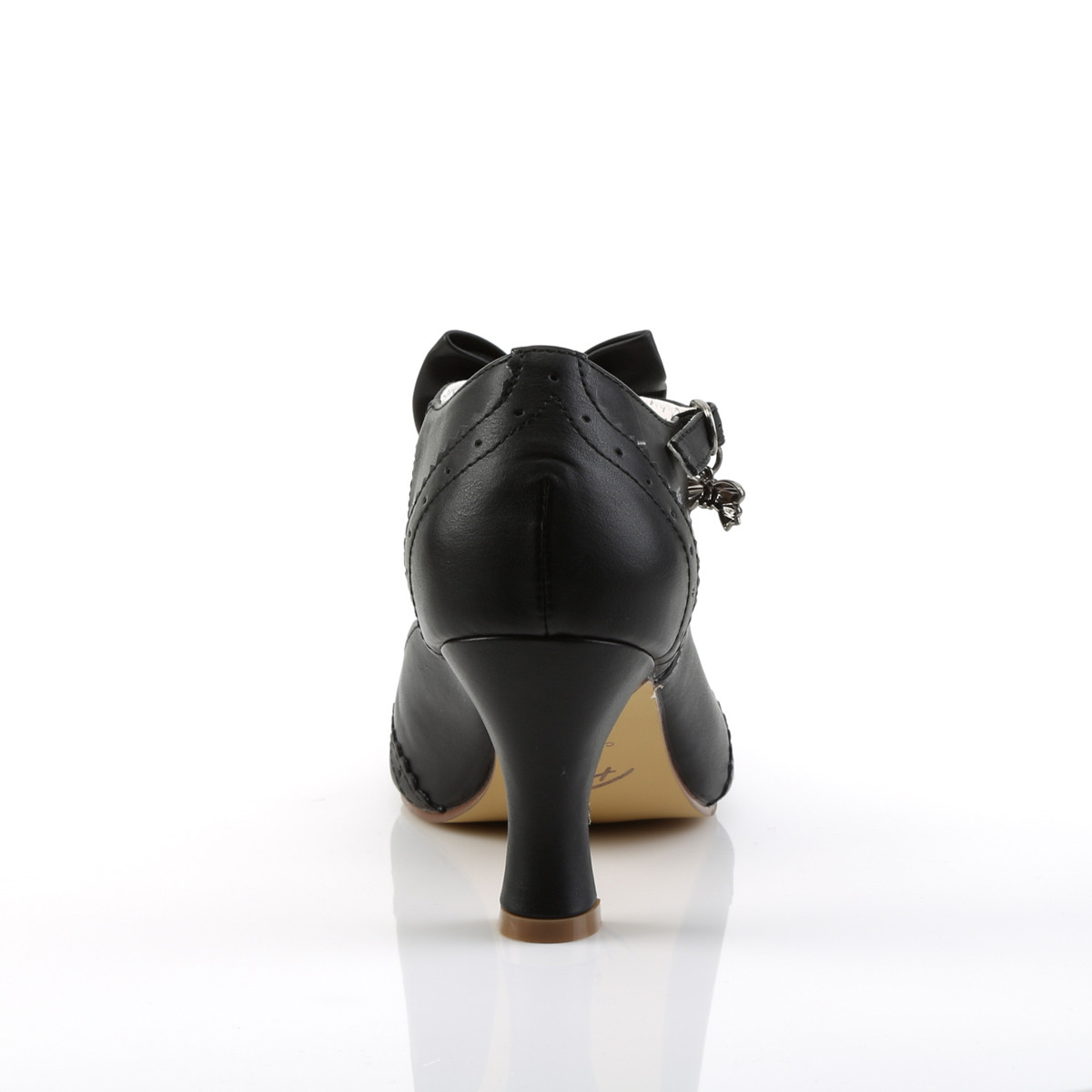 Pin Up Couture Flapper-11 BPU - Čierne lodičky s remienkami so širokými podpätkami