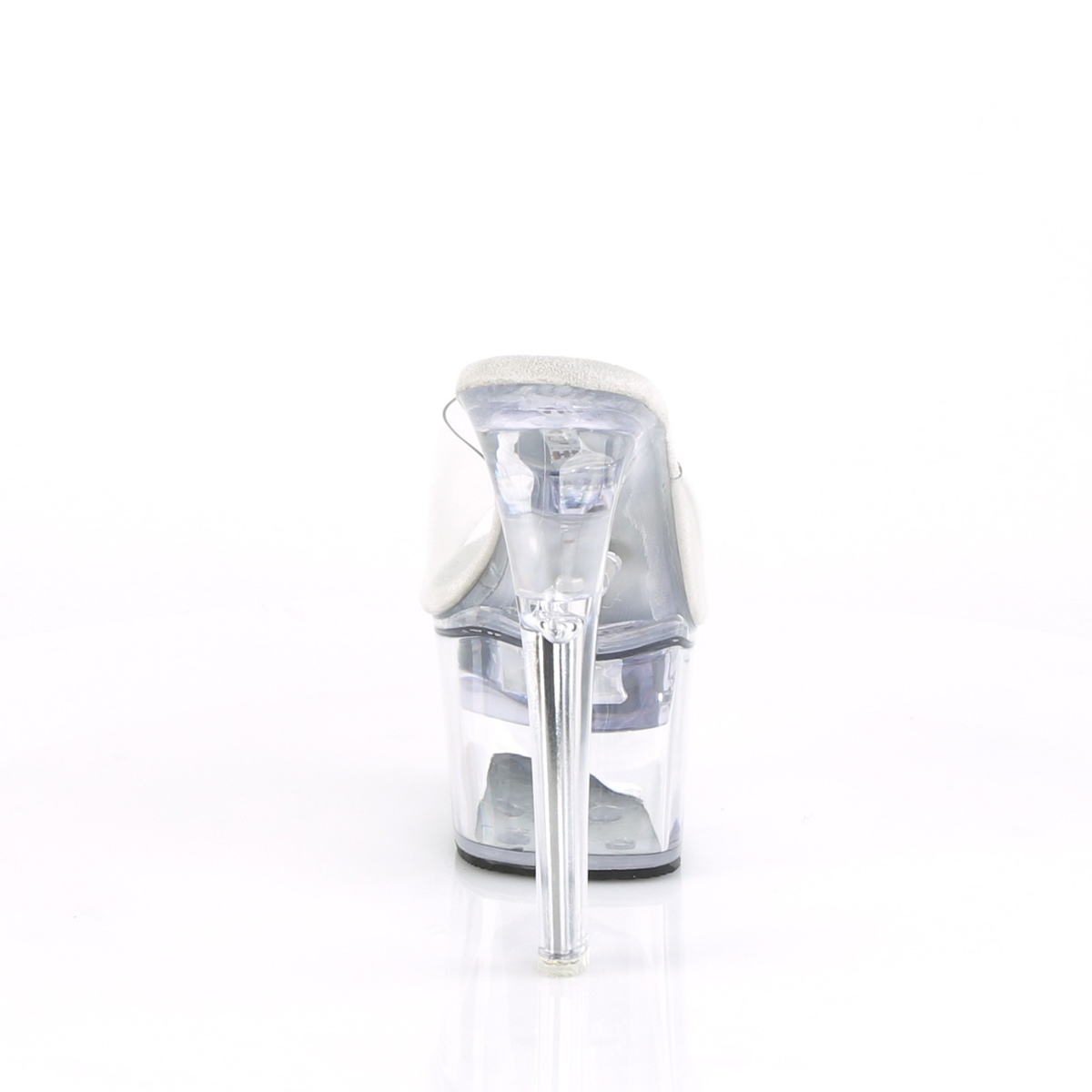 Pleaser Flashdance-701 C/M - Priehľadné svietiace sandále na vysokej platforme