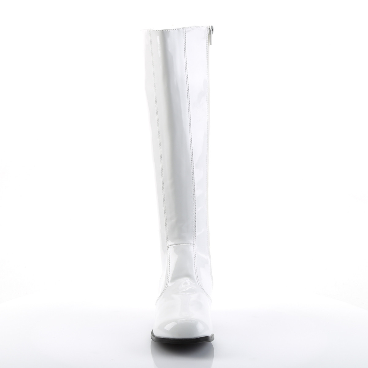Funtasma Gogo W - Lesklé biele čižmy so širokými podpätkami