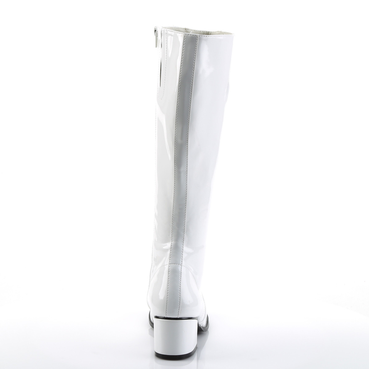 Funtasma Gogo W - Lesklé biele čižmy so širokými podpätkami