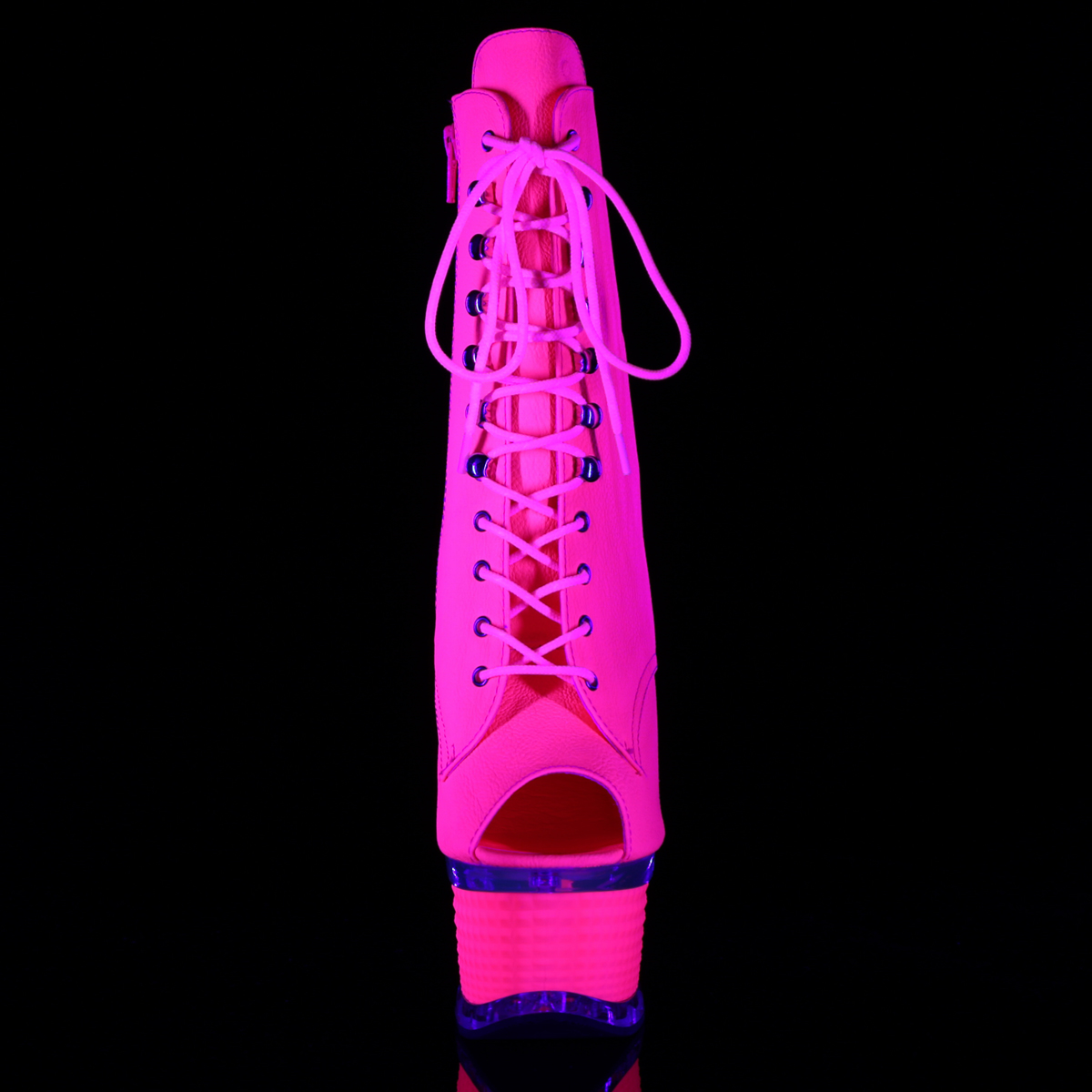 Pleaser Illusion-1021 NHPU/M - Ružové kotníkové čižmy na platforme s vysokými podpätkami