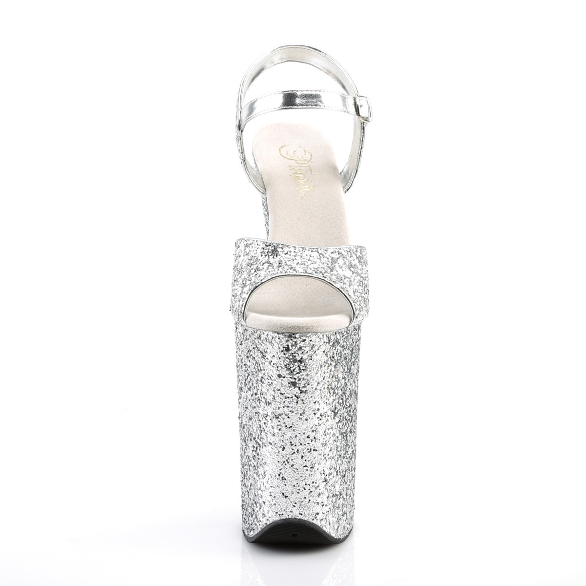 Pleaser Infinity-910LG SG/M - Strieborné sandále na vysokej platforme