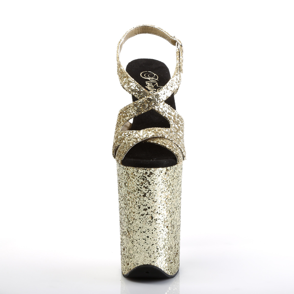 Pleaser Infinity-930LG GG/M - Zlaté sandále na vysokej platforme