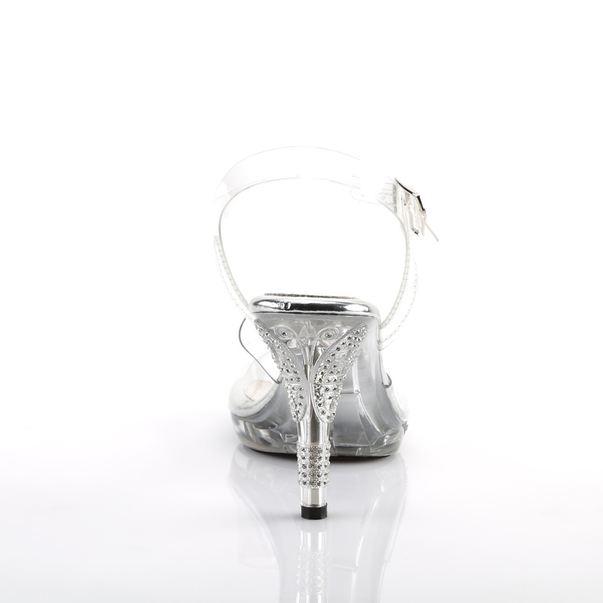 Fabulicious Iris-408 C/M - Priehľadné sandále na podpätku