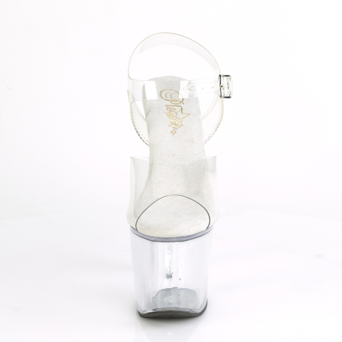 Pleaser Irongrip-708 C/M - Priehľadné sandále na vysokej platforme