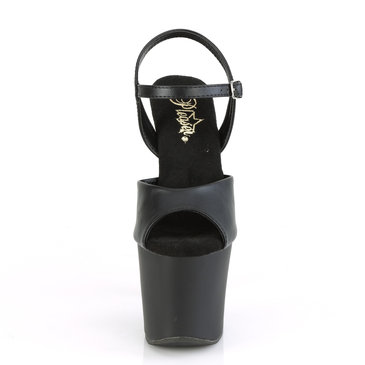 Pleaser Irongrip-709 BPU/B-SCH - Čierne sandále na vysokej platforme