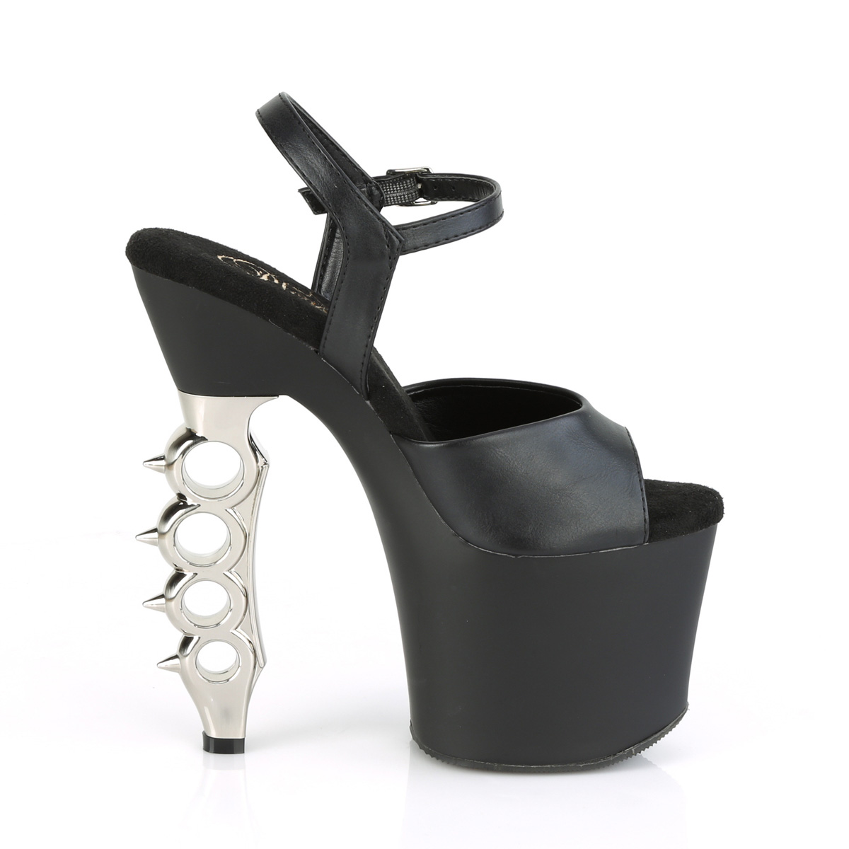 Pleaser Irongrip-709 BPU/B-SCH - Čierne sandále na vysokej platforme