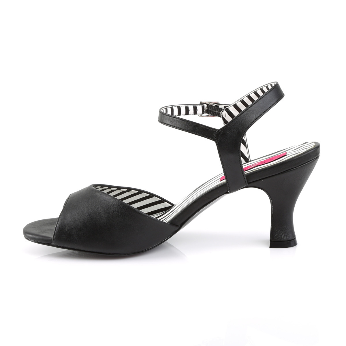 Pleaser Pink Label Jenna-09 BPU - Čierne sandále so širokými podpätkami