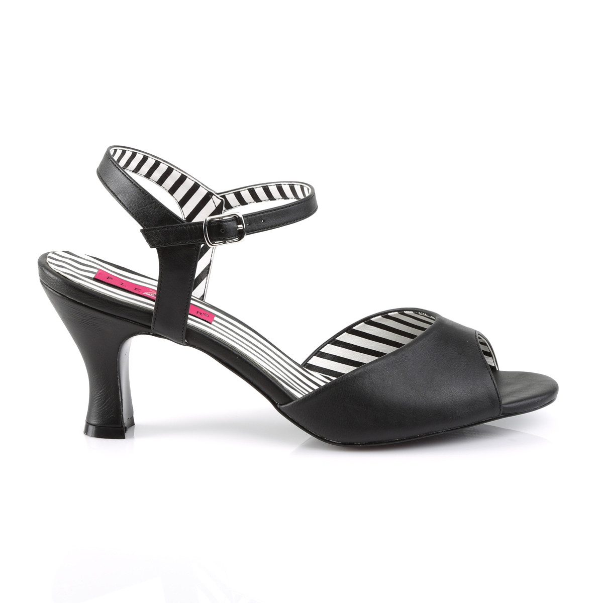 Pleaser Pink Label Jenna-09 BPU - Čierne sandále so širokými podpätkami