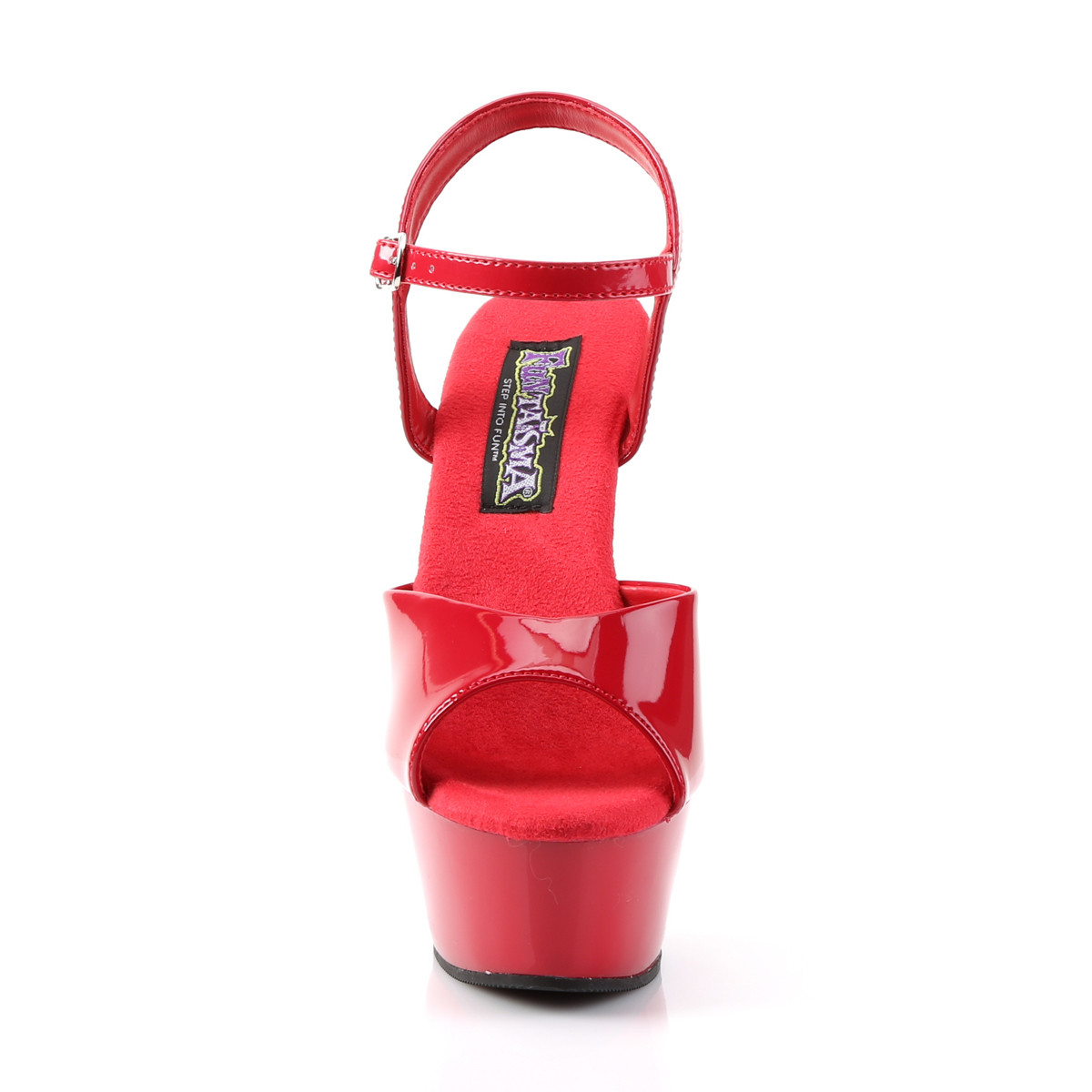 Funtasma Juliet-209 R/M - Lesklé červené sandále na platforme s vysokými podpätkami