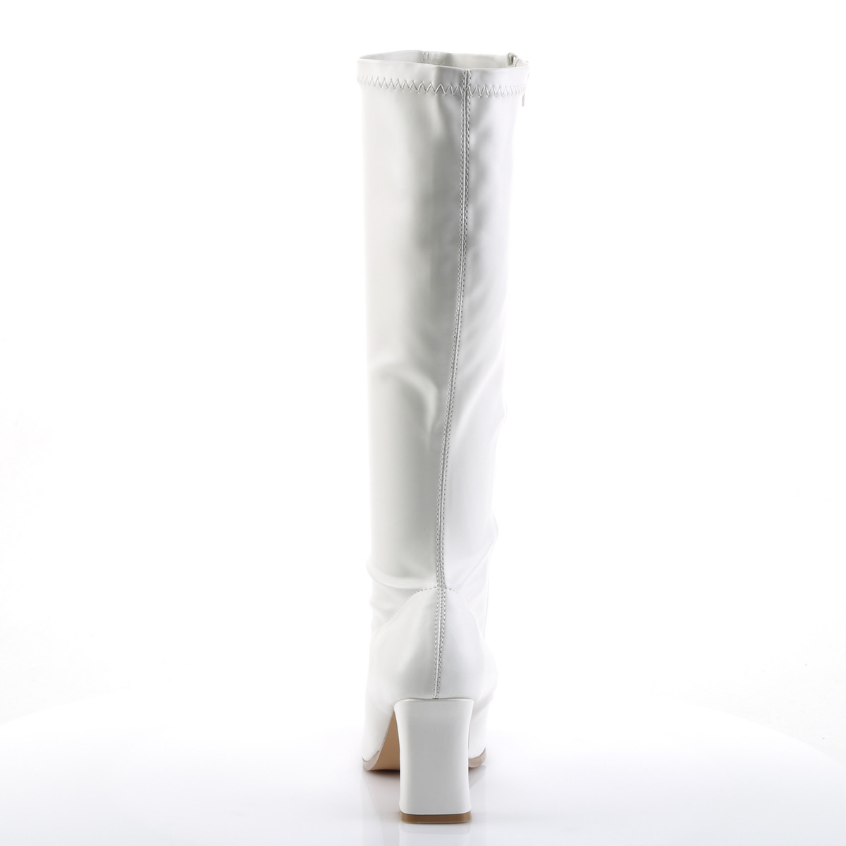 Funtasma Kiki-350 W/PU - Biele čižmy so širokými podpätkami