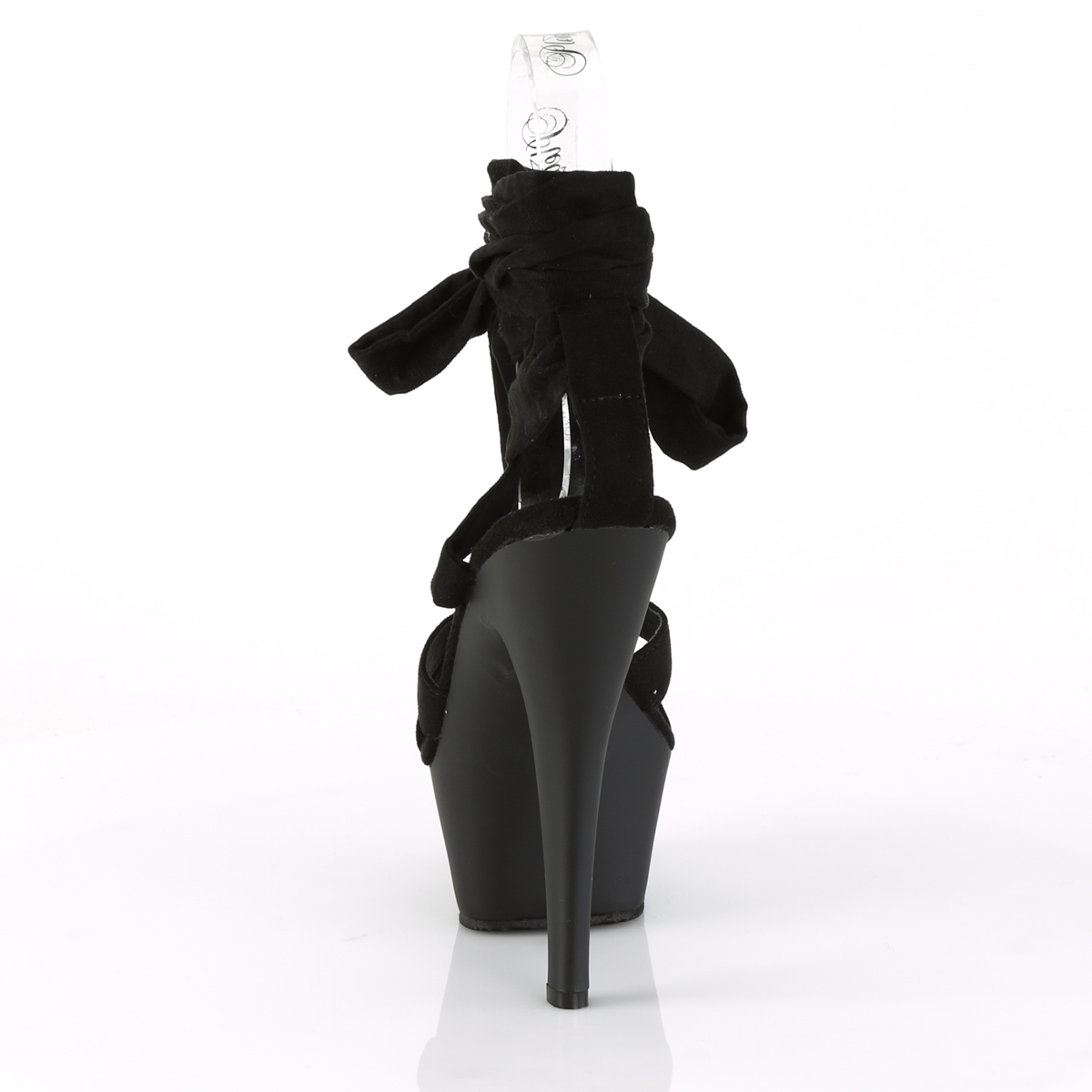 Pleaser Kiss-274 BFSUE/M - Čierne remienkové sandále na platforme s vysokými podpätkami