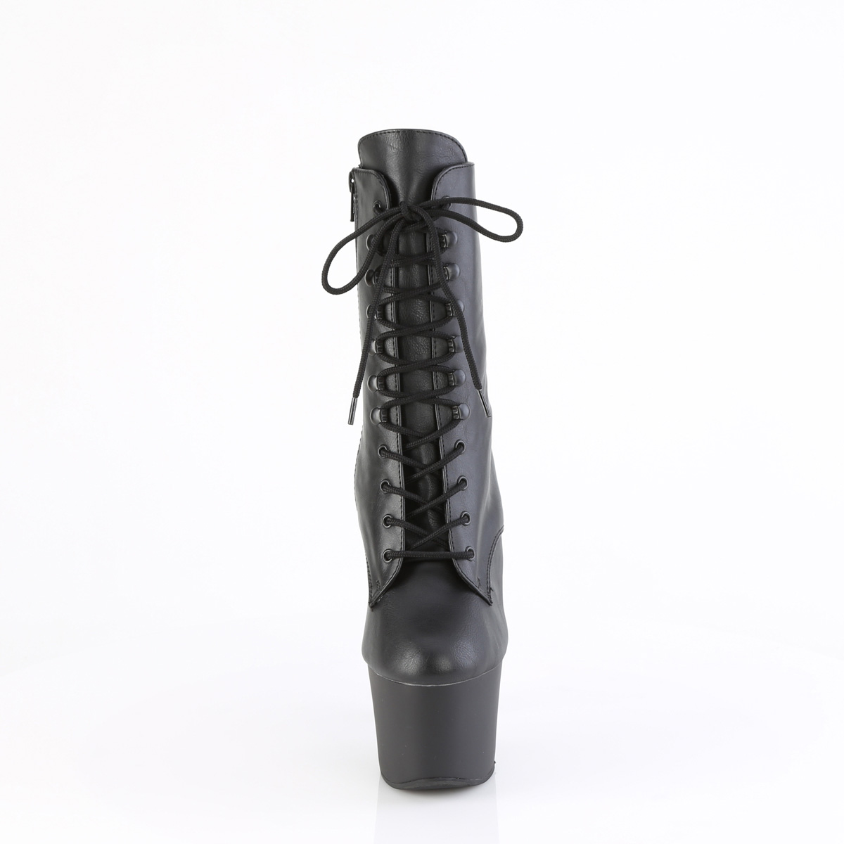 Pleaser Knucks-1020 BPU/M - Čierne kotníkové čižmy na vysokej platforme