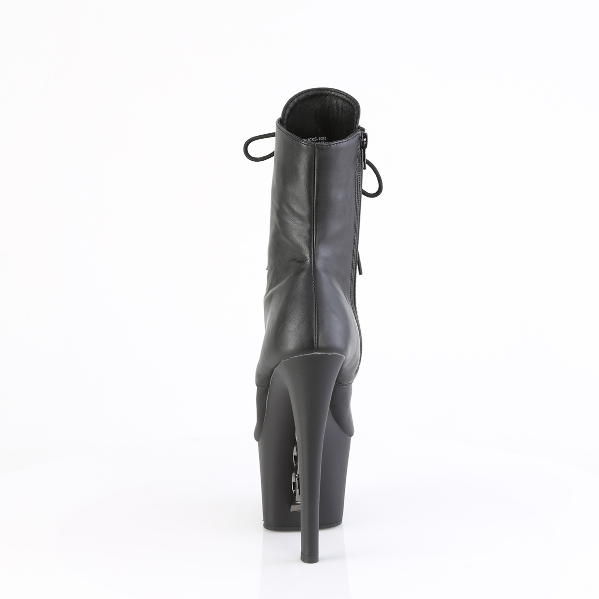 Pleaser Knucks-1020 BPU/M - Čierne kotníkové čižmy na vysokej platforme