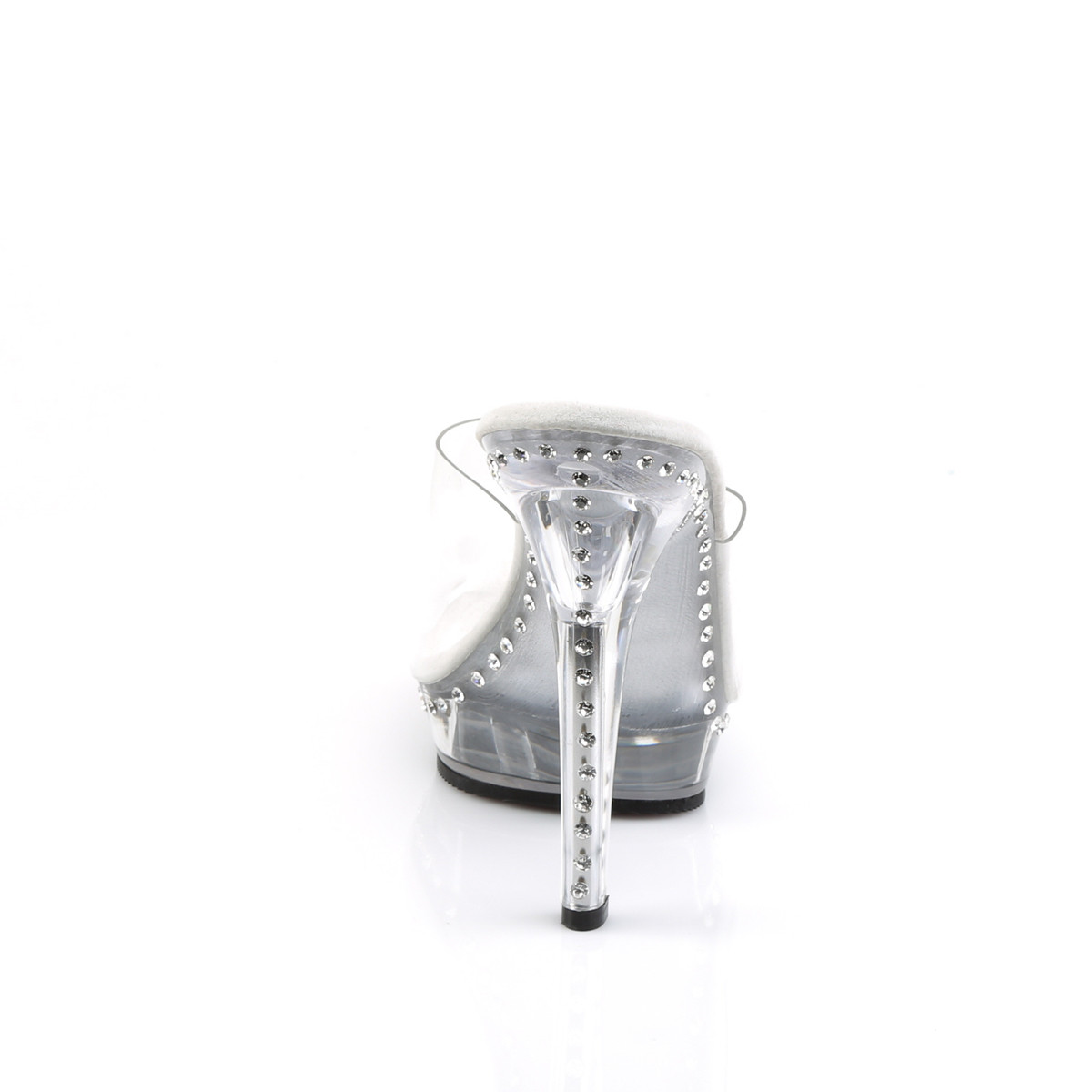 Fabulicious Lip-101LS C/M - Priehľadné šľapky na vysokom podpätku