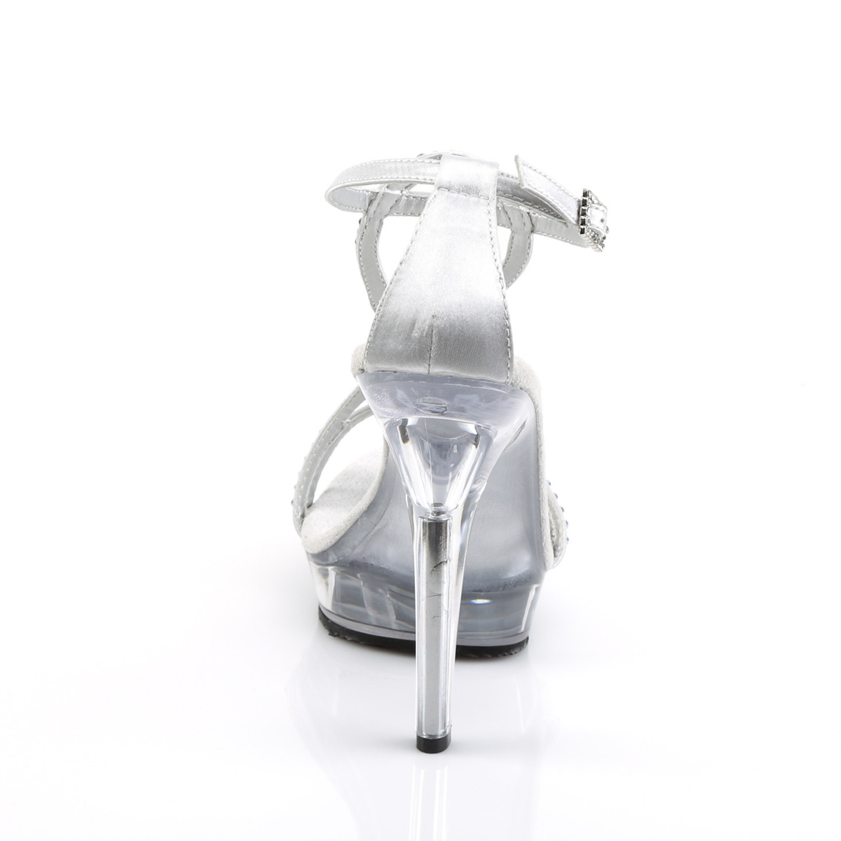 Fabulicious Lip-156 SSA/C - Strieborné sandále na vysokom podpätku