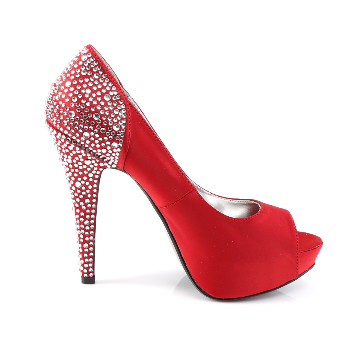 Fabulicious Lolita-08 ROUSA - Ružové lodičky s otvorenou špičkou na vysokom podpätku