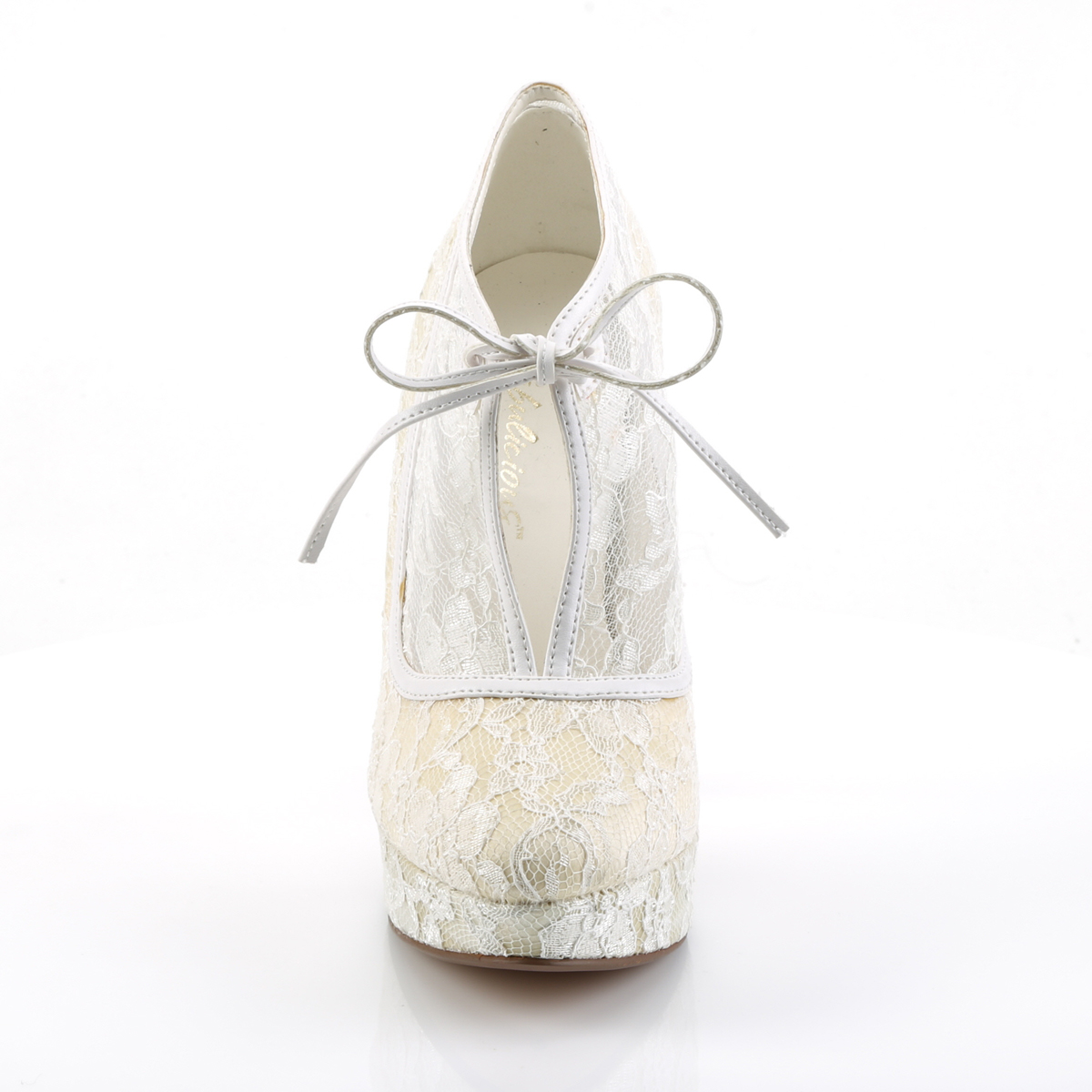 Fabulicious Lolita-32 IVSA - Biele kotníkové topánky na vysokom podpätku