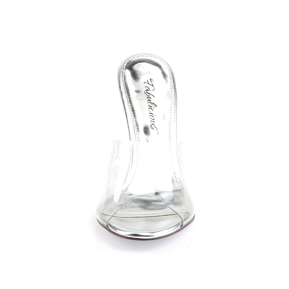 Fabulicious Lovely-401 C/M - Priehľadné šľapky na vysokom podpätku