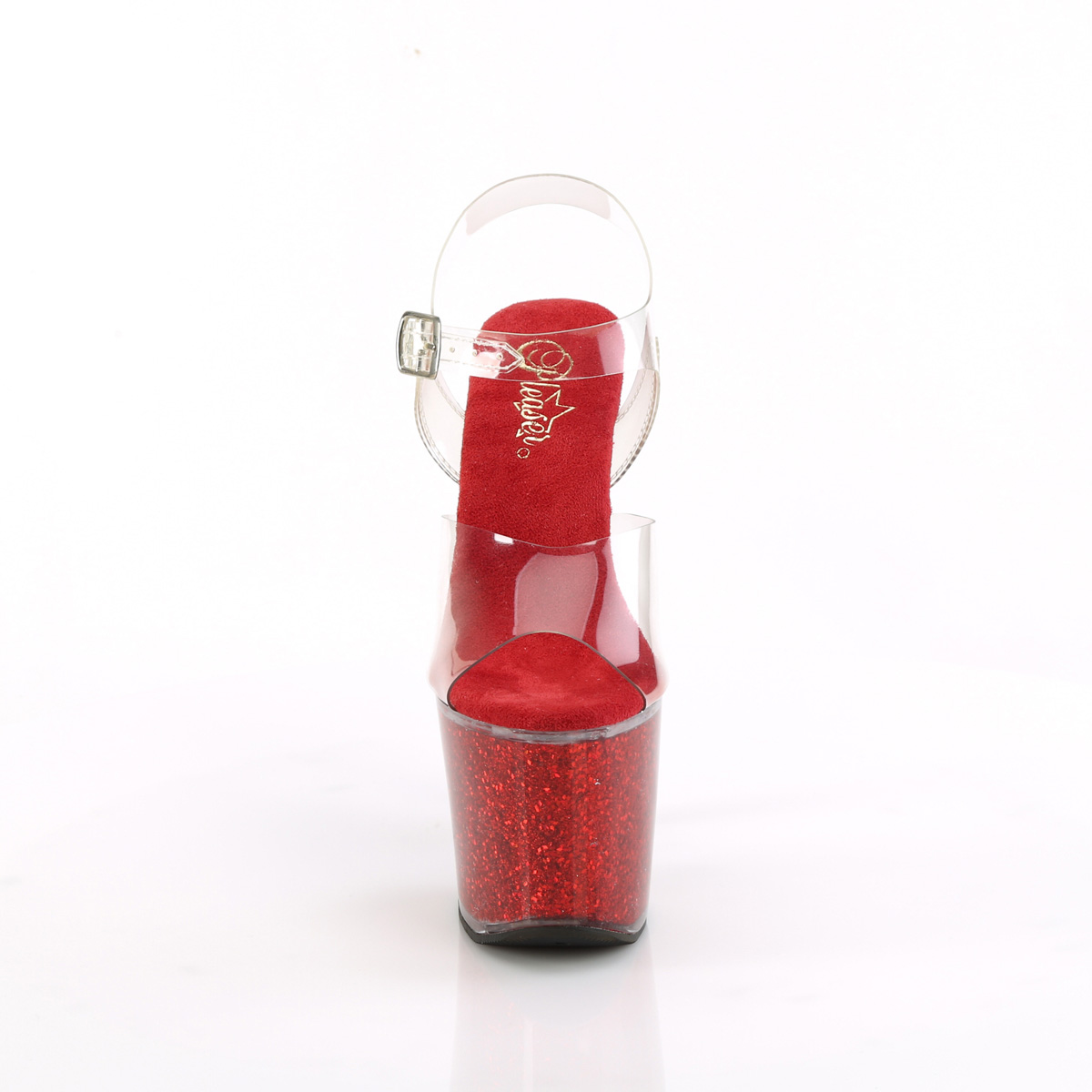 Pleaser Lovesick-708SG C/RG - Priehľadné sandále na vysokej platforme