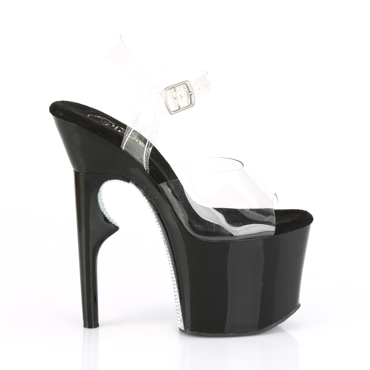 Pleaser Lovethorn-708CRS C/B - Priehľadné sandále na vysokej platforme