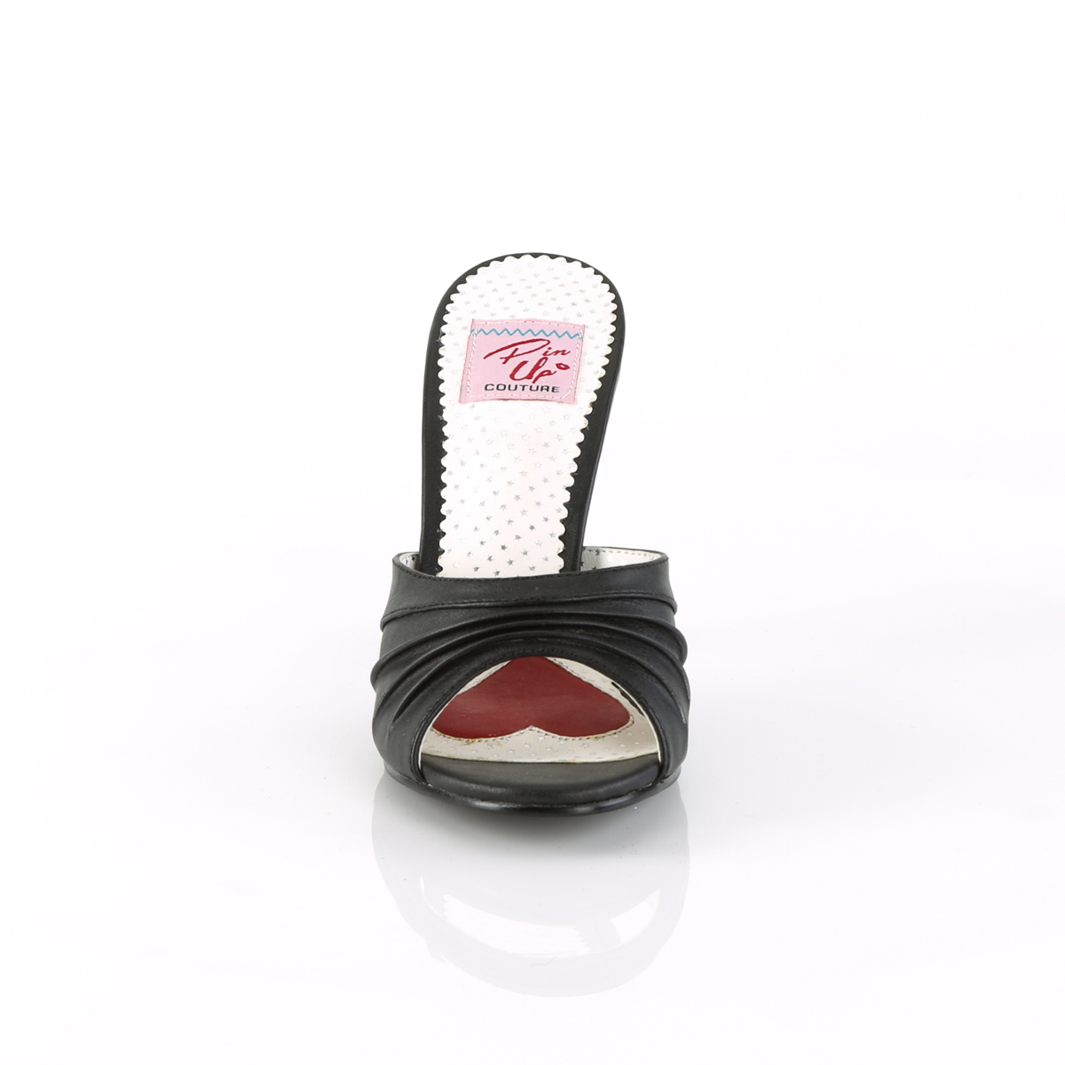 Pin Up Couture Monroe-01 BPU - Čierne šľapky na vysokom podpätku