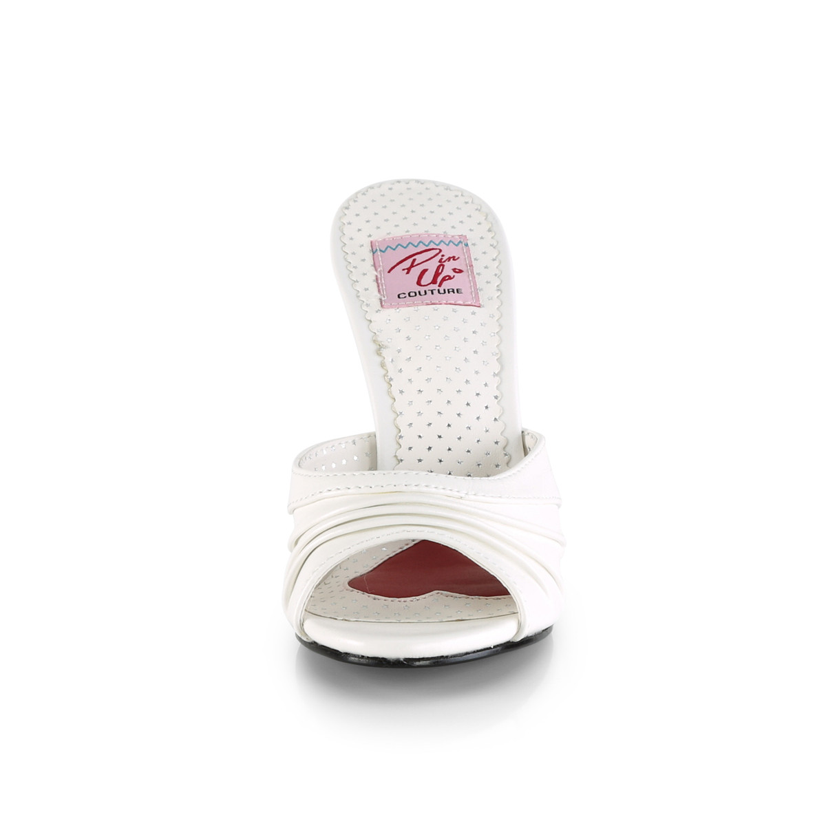 Pin Up Couture Monroe-01 WPU - Biele šľapky na vysokom podpätku