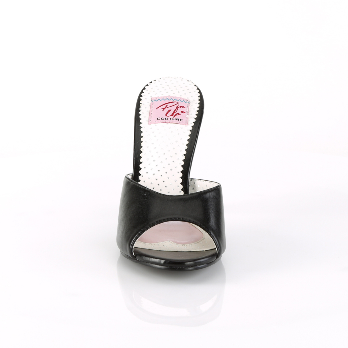 Pin Up Couture Monroe-05 BPU - Čierne šľapky na vysokom podpätku