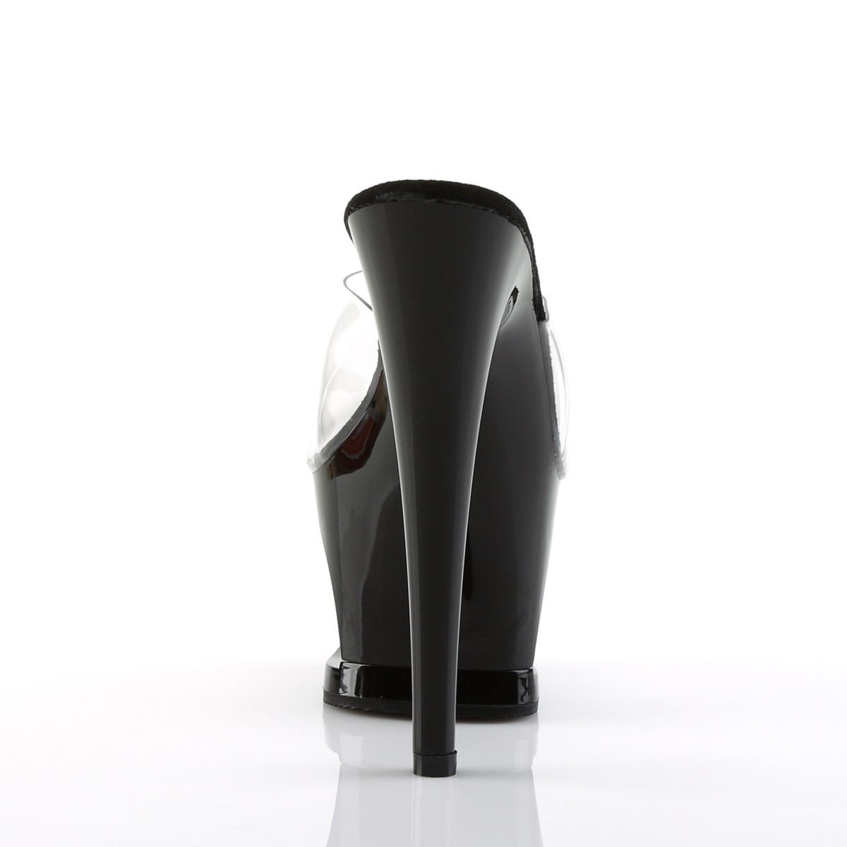 Pleaser Moon-701TG C/B-S - Priehľadné sandále na vysokej platforme