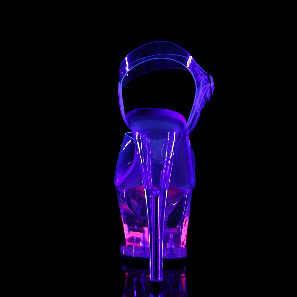 Pleaser Moon-708CAT C/C-PN - Priehľadné sandále na vysokej platforme