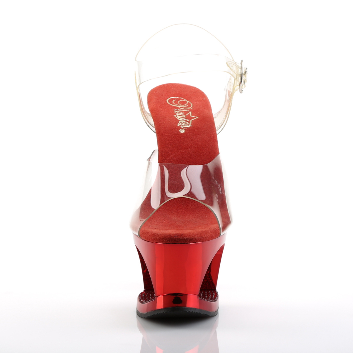 Pleaser Moon-708DMCH C/R - Priehľadné sandále na vysokej platforme