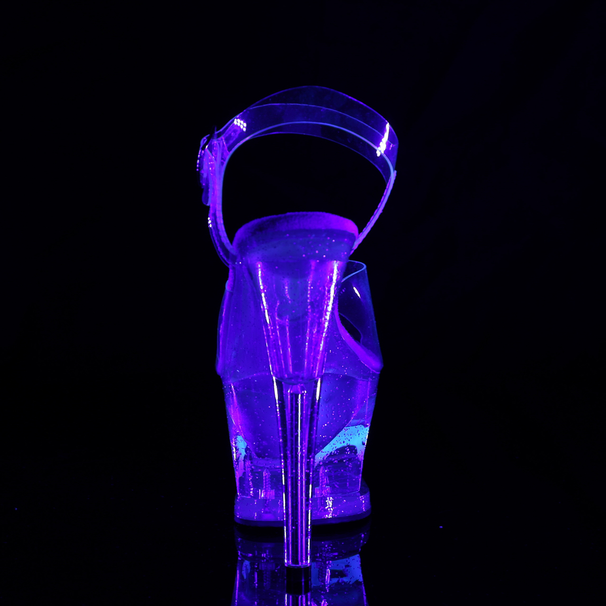 Pleaser Moon-708MER C/M - Priehľadné sandále na vysokej platforme