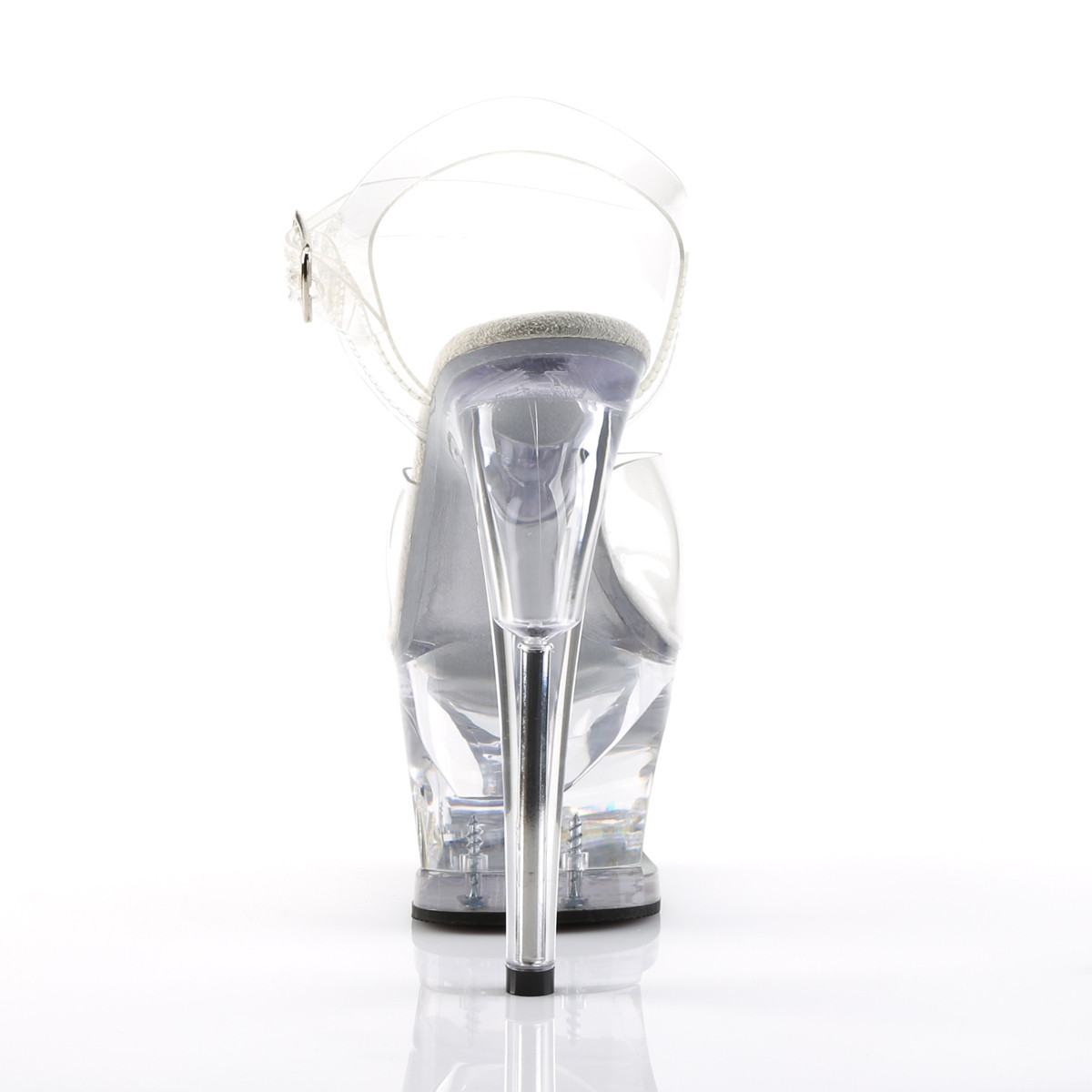 Pleaser Moon-708TG C/C-S - Priehľadné sandále na vysokej platforme