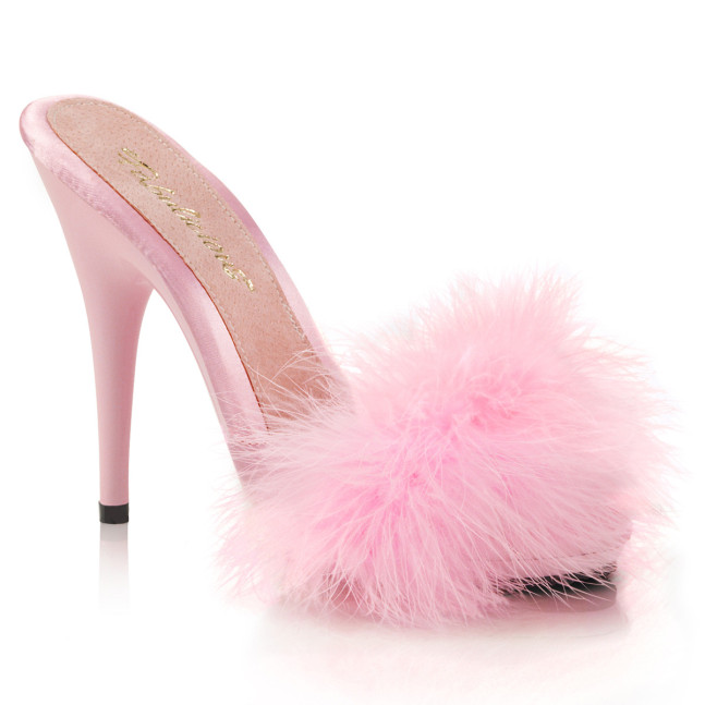 Fabulicious Poise-501F BPSA/M - Ružové šľapky na vysokom podpätku