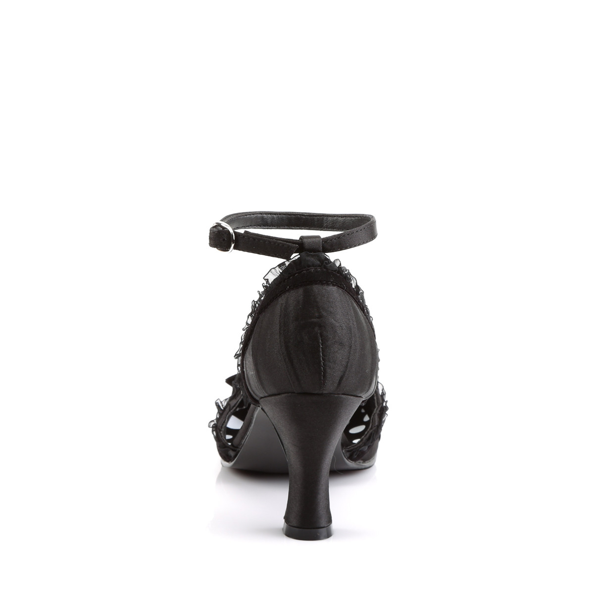 Funtasma Retro-03 B/SAT - Čierne sandále so širokými podpätkami