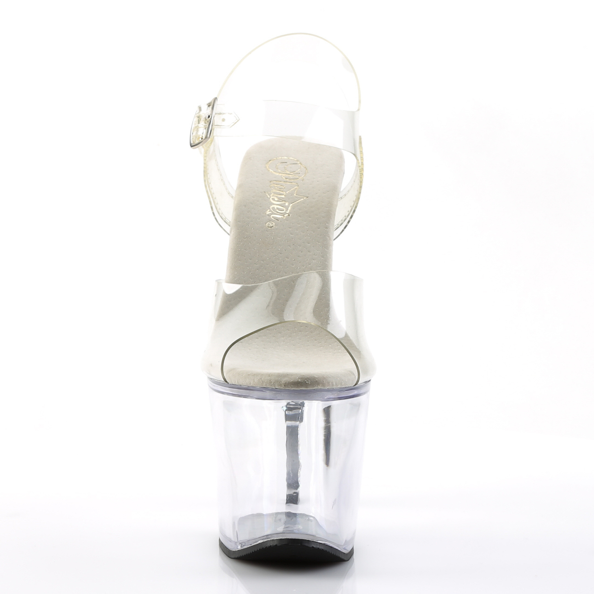 Pleaser Revolver-708 C/M - Priehľadné sandále na vysokej platforme