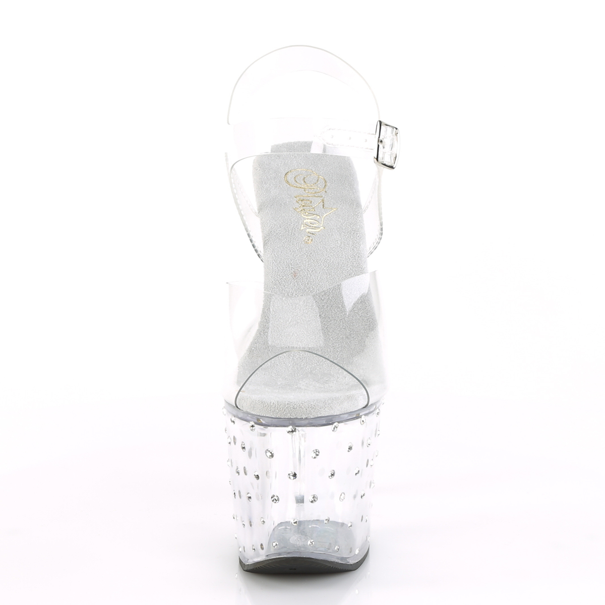 Pleaser Scallop-708SD C/M - Priehľadné sandále na vysokej platforme
