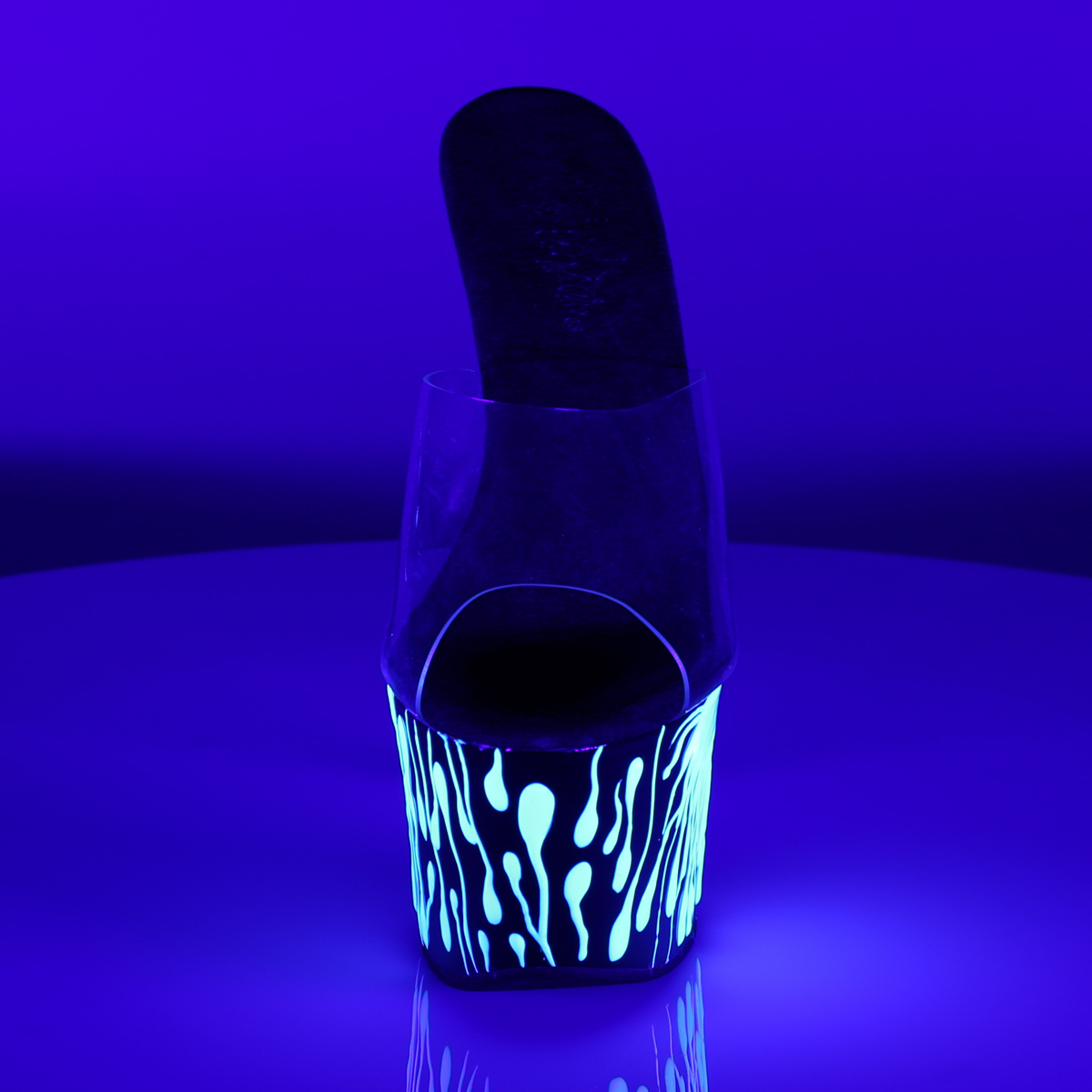 Pleaser Sky-301-5 C/B-NW - Priehľadné sandále na vysokej platforme