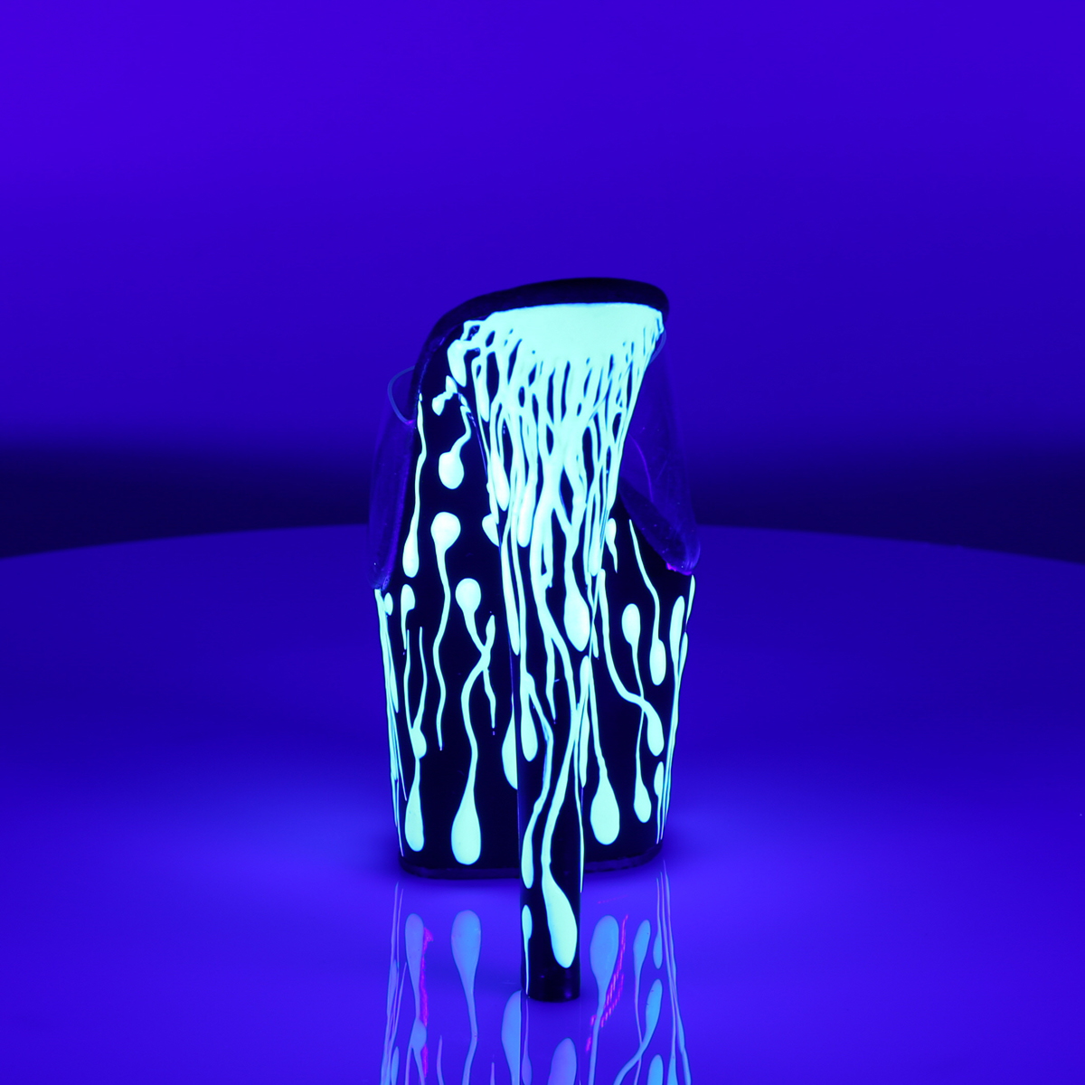 Pleaser Sky-301-5 C/B-NW - Priehľadné sandále na vysokej platforme