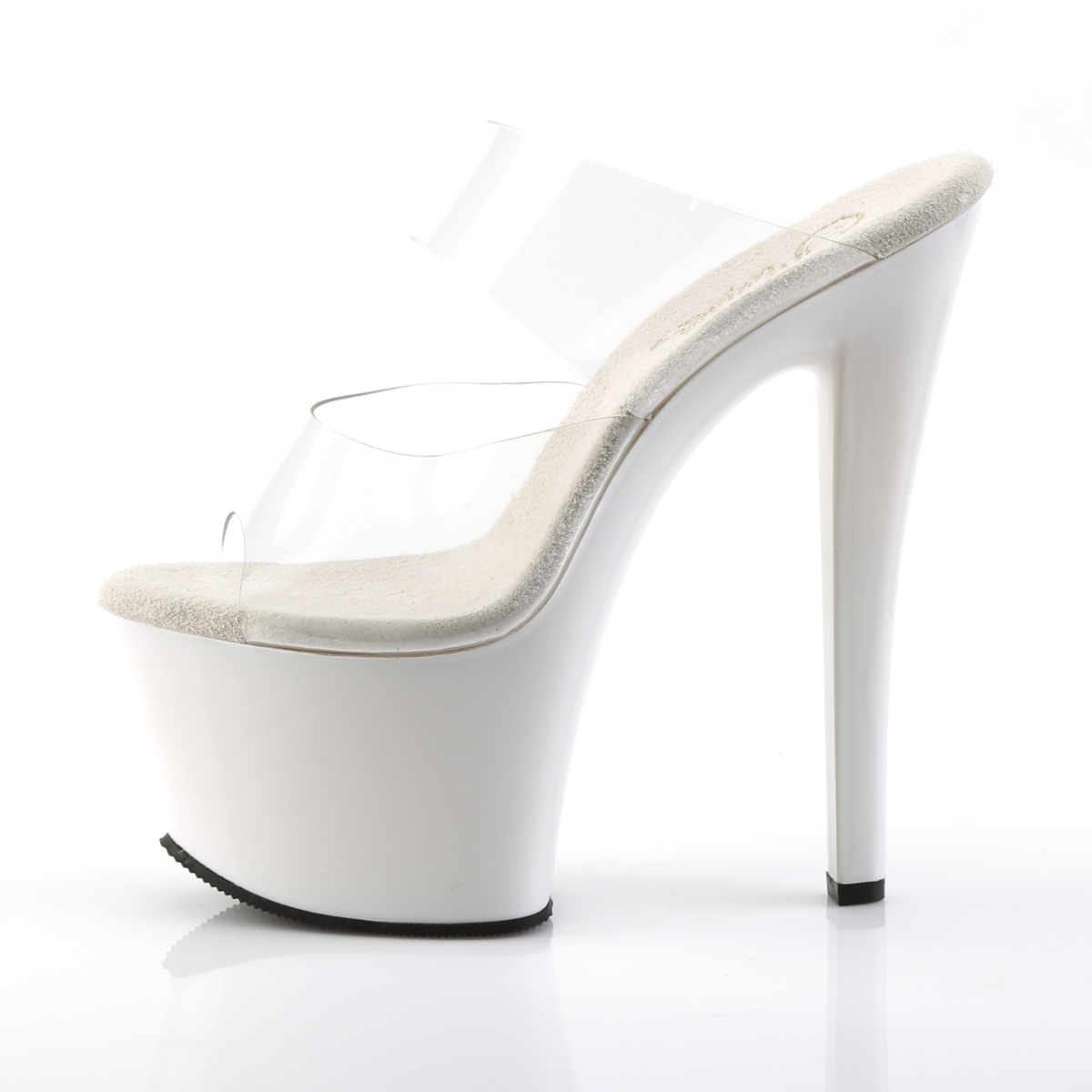 Pleaser Sky-302 C/W - Priehľadné sandále na vysokej platforme