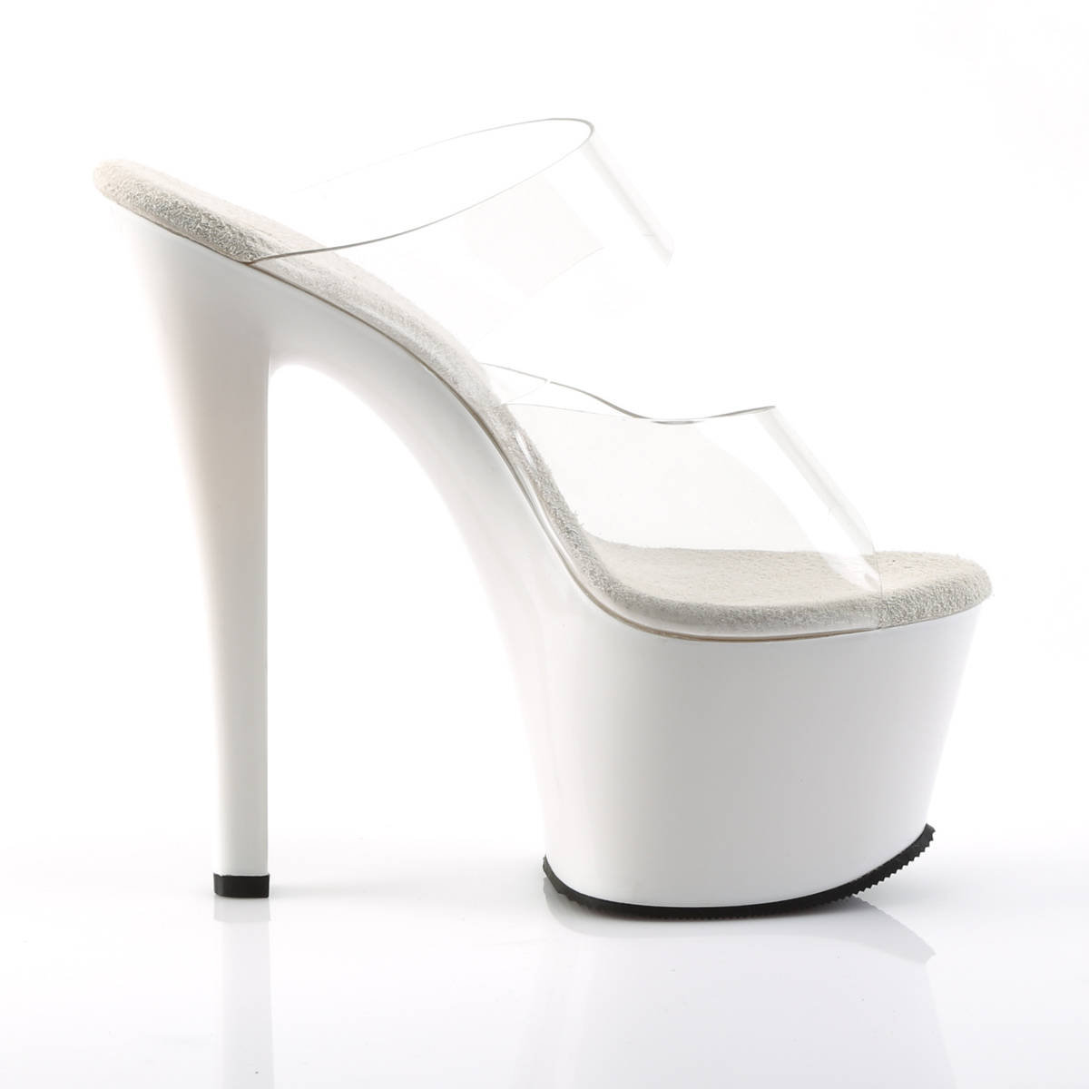 Pleaser Sky-302 C/W - Priehľadné sandále na vysokej platforme