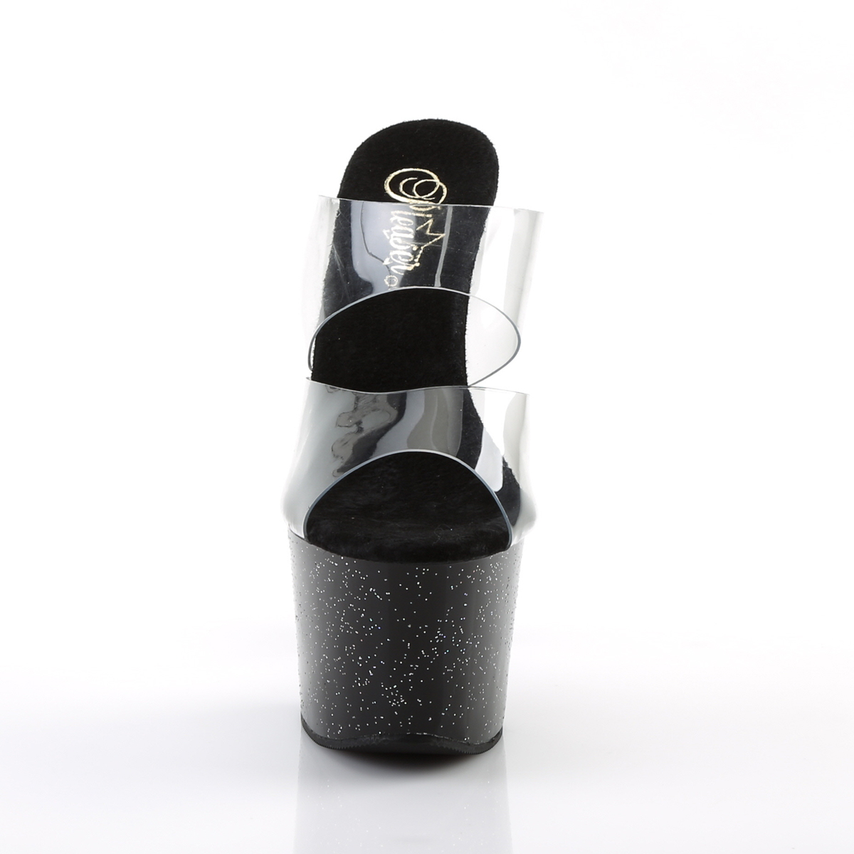 Pleaser Sky-302MG C/B - Priehľadné sandále na vysokej platforme