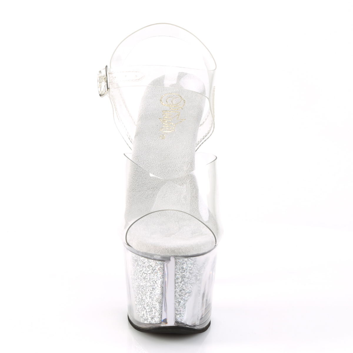Pleaser Sky-308G-T C/SGI - Priehľadné sandále na vysokej platforme