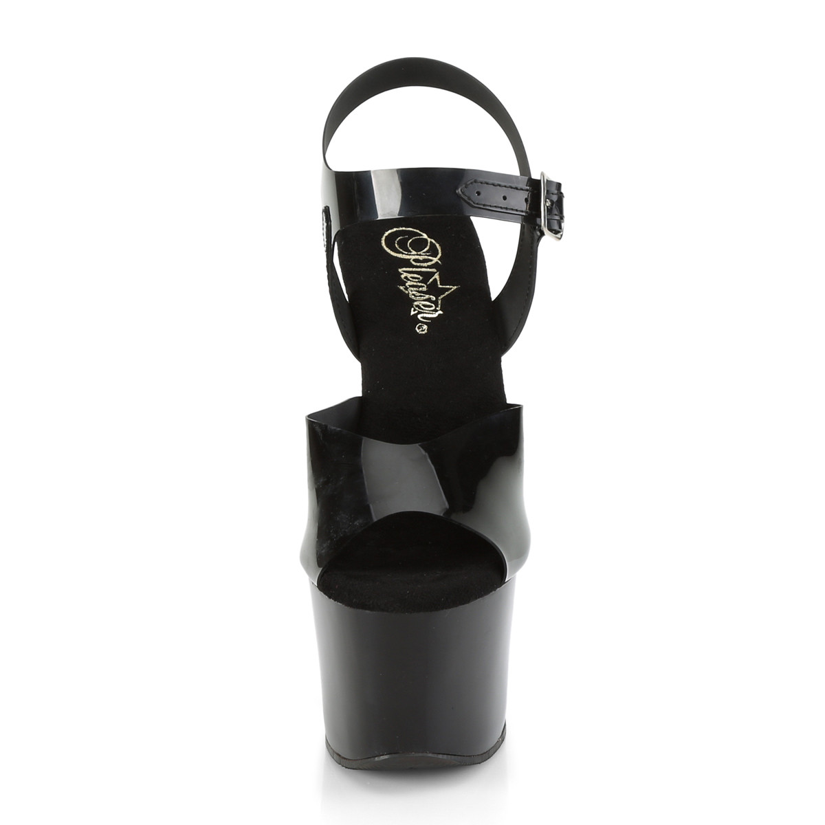 Pleaser Sky-308N BTPU/M - Čierne sandále na vysokej platforme