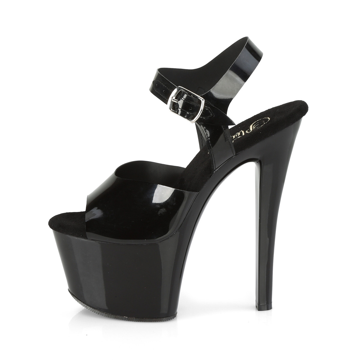 Pleaser Sky-308N BTPU/M - Čierne sandále na vysokej platforme