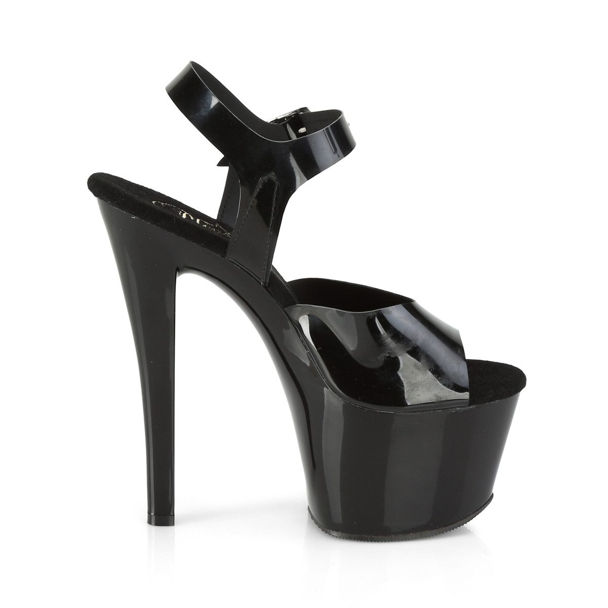 Pleaser Sky-308N BTPU/M - Čierne sandále na vysokej platforme