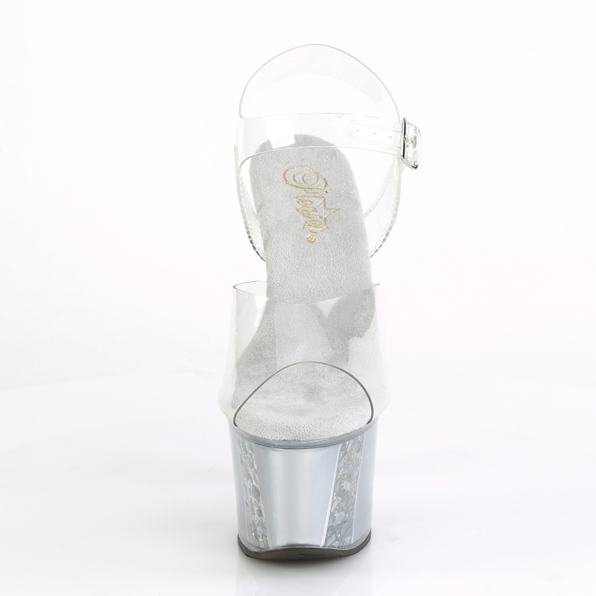 Pleaser Sky-308OF C/S - Priehľadné sandále na vysokej platforme